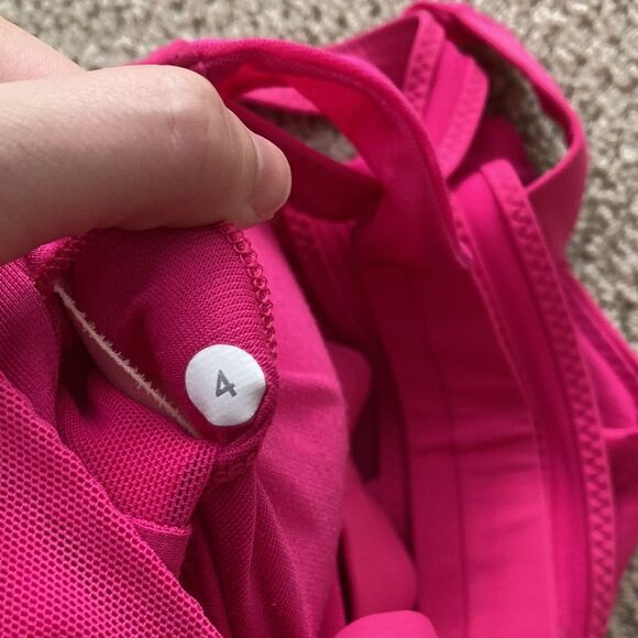 NEW LULULEMON Oxygen Bra Long Line Raspberry Pink Size 4 High Support Mesh NWOT - Picture 13 of 13